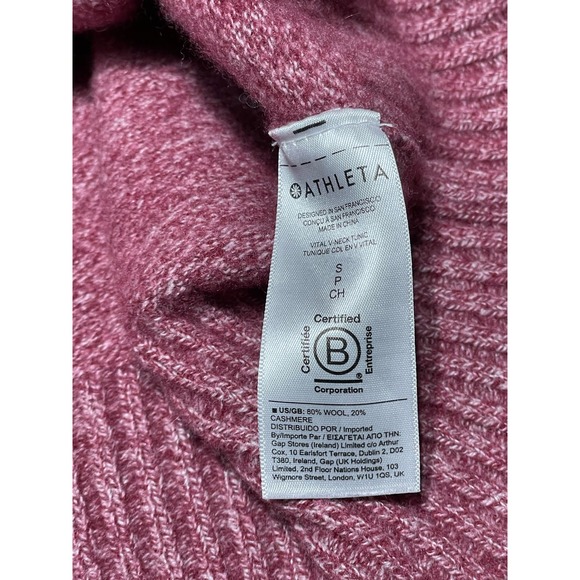 Athleta Sweater Wool Cashmere Pink/Red‎ Size Small - Picture 5 of 7